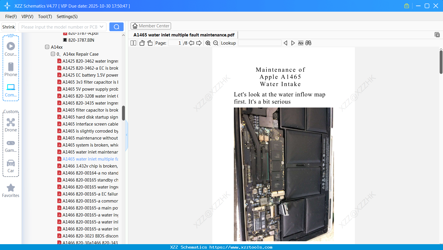Laptop Apple A1465 Water Inlet Multiple Fault Maintenance